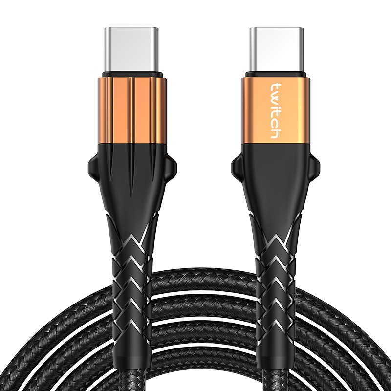 Twitch 1 м золотой Тип c зарядный кабель 60 Вт PD usb c к c кабель для быстрой передачи данных для Huawei