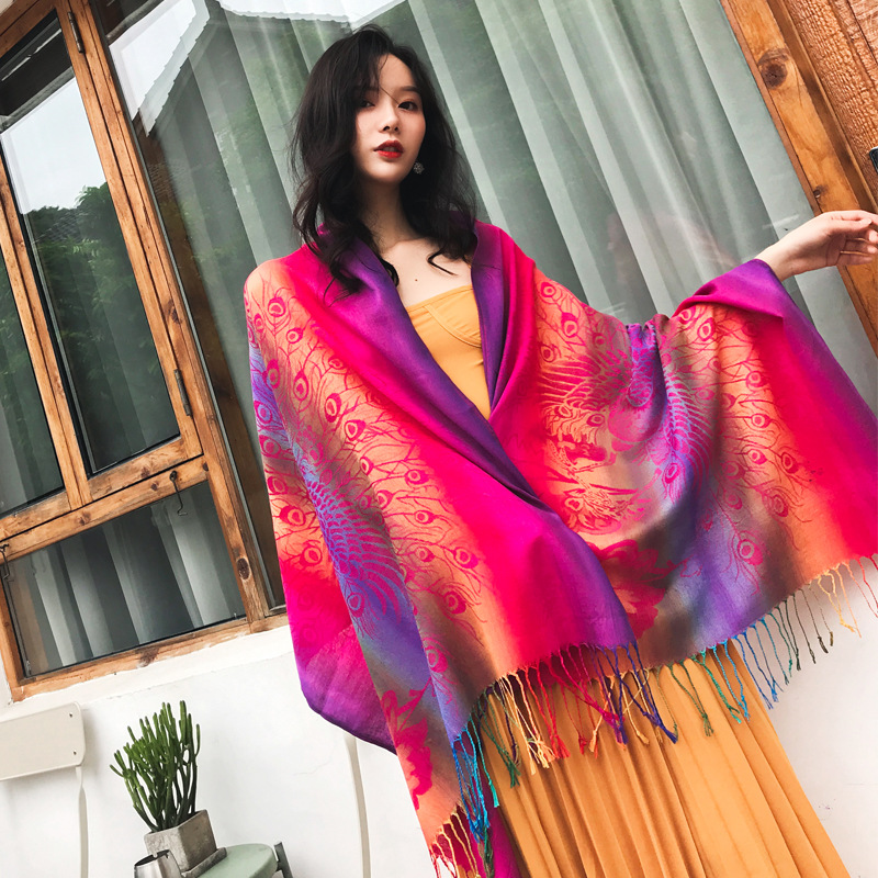 GEERDENG Yiwu Фабрика оптовая продажа алловера Пейсли жаккардовая Пашмина 8 цветов Женская акриловая шаль шарф для Нью-Йорка