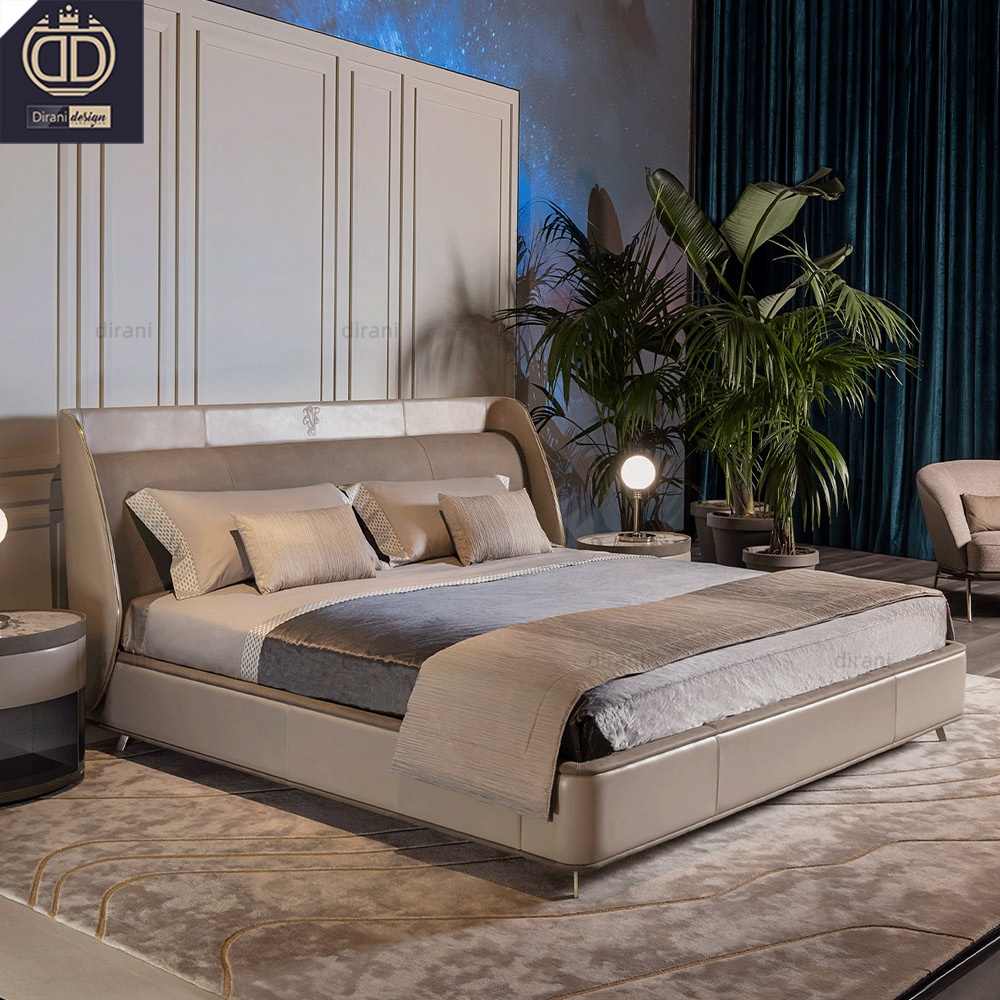 full size bedroom suites modern set furniture designer leather light luxury Italian bed camas modernas bedroom furniture