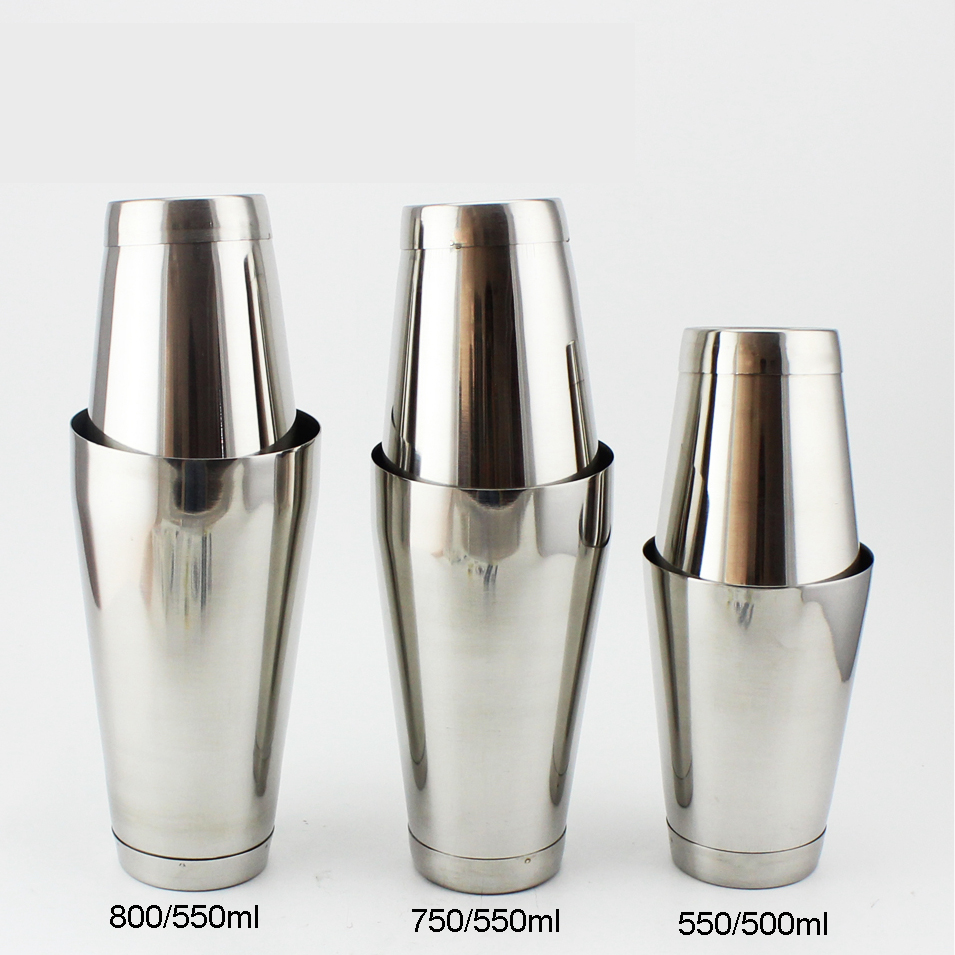 750/550ml Full Cocktail/Bar/Boston Shaker Piece Bar Serving Set Mixing Shaker NEW