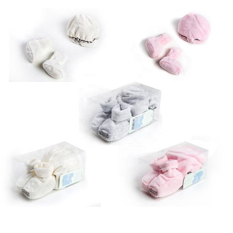new wholesale knit velvet super soft boys girls unisex toddlers hat shoe gift set infant shoes hats