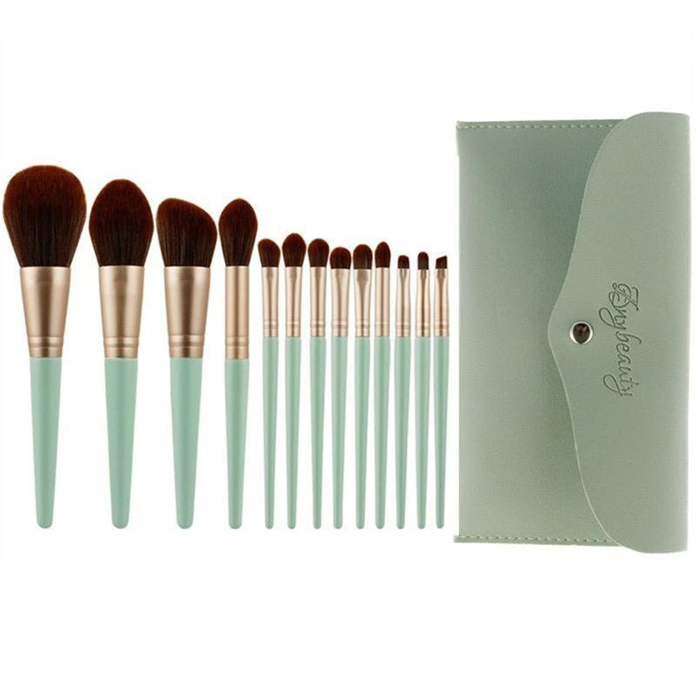 Fashion Exquisite Wood Synthetic Hair Brush Beauty Women Lipstick Blusher Foundation Makeup Brush Set Tools