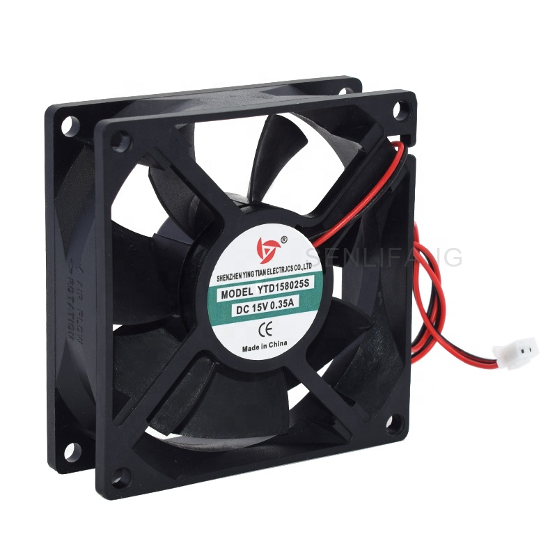 Абсолютно Новый YTD158025S DC 15V 0.35A 80x80x25 мм 2 (проволока проходит по всей площади Вентилятор охлаждения