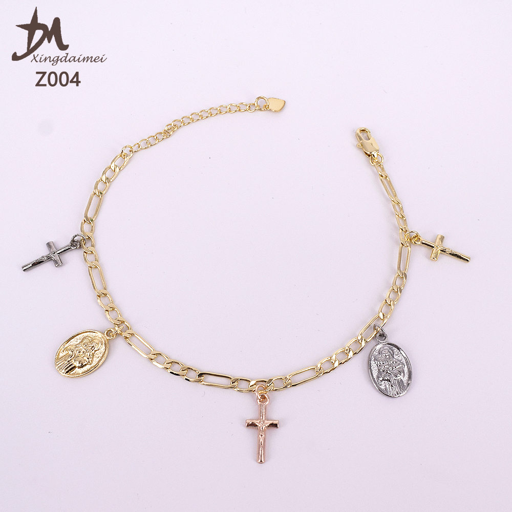 Z004, религиозные украшения, Дева Мария, три цвета, браслет на ногу