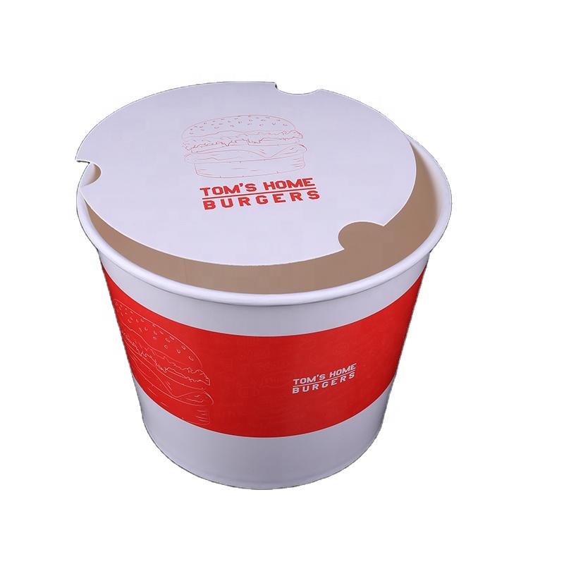 Логотип на заказ, печатный, Компостируемый, пищевой класс, 130oz, вынос KFC, жареная курица, бумажный ковш для пищевой упаковки
