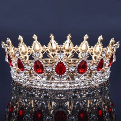 Stunning Alloy Fashion Tiara for Women - Customizable Baroque Queen Crown for Girls' Prom, Bridal, and Wedding Tiaras