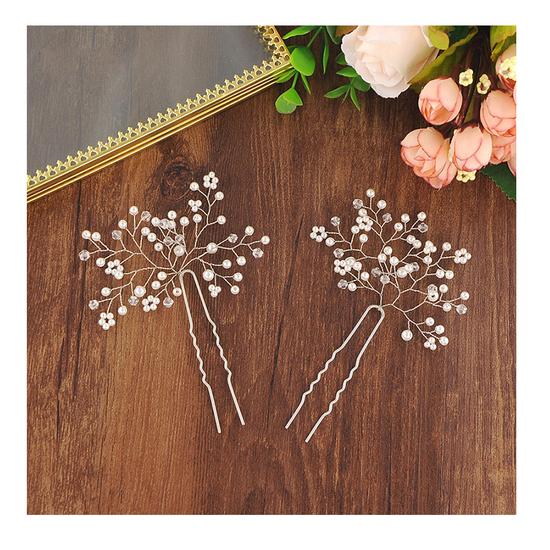 Leaf Wedding Hair Comb Pins Set Crystal Bridal Hair Jewelry Accessories Women Headpecie
