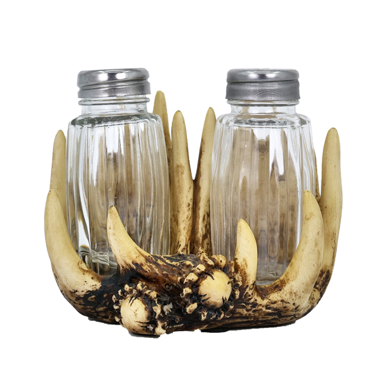Resin elk antler S&P rack, exquisite antler salt and pepper shaker, custom animal salt and pepper shaker
