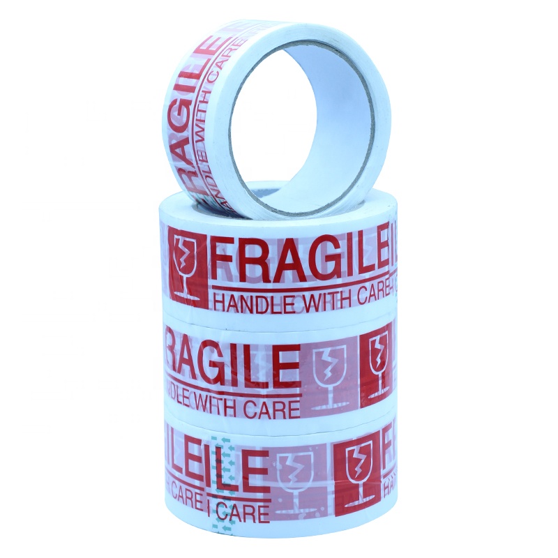 6 Thick Flat Shrink Rolls Fragile Handle With Care Fragile With Bopp Custom Adhesive packing Tape 1.88inch x 55yd per roll