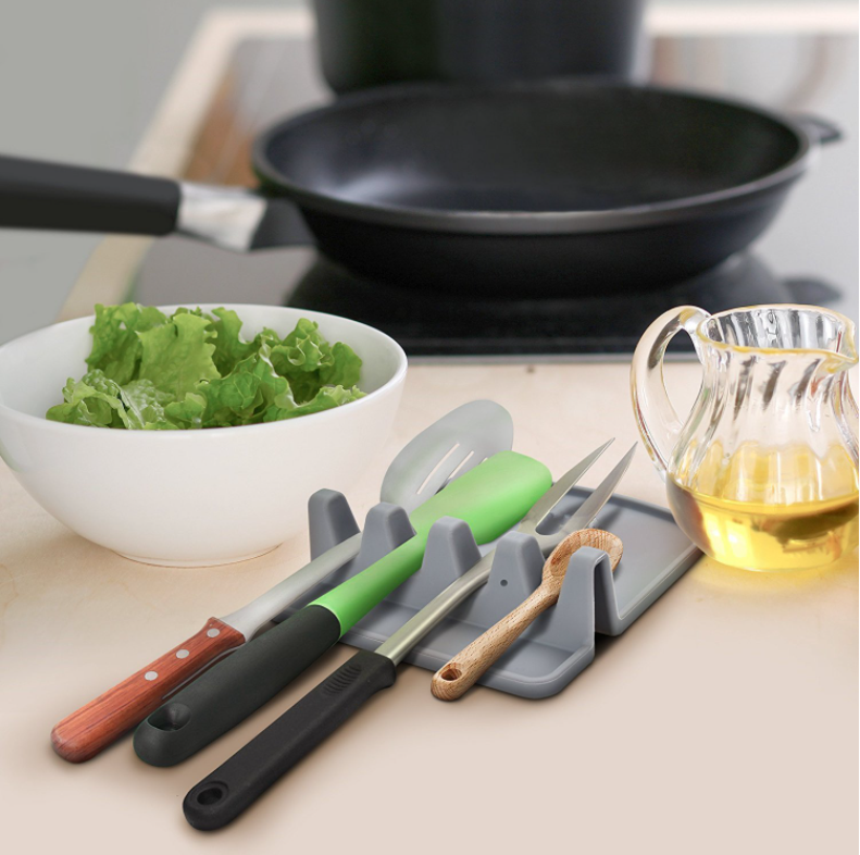 Хит продаж, Прямая поставка, кухонный силиконовый держатель для ложки, устойчивый к высоким температурам, лопатка, водонепроницаемый держатель для кастрюли