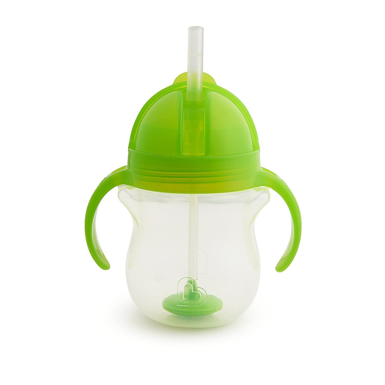 BPA Free Any Angle Click Lock Weighted Plastic Water Milk Juice Gentle Flip-top Lid Covers Straw Trainer Cup