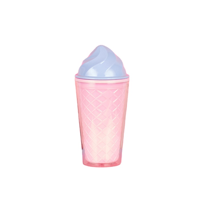 16oz Amazon горячая Распродажа пластик без добавления бисфенола А мороженого Форма бутылка для воды с двойными стенками стакан чашки без упаковки соломы