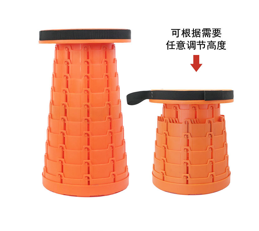 Portable Plastic Retractable Folding Stool Outdoor Lightweight Telescopic Stool Folding Chairs For Camping Fishing