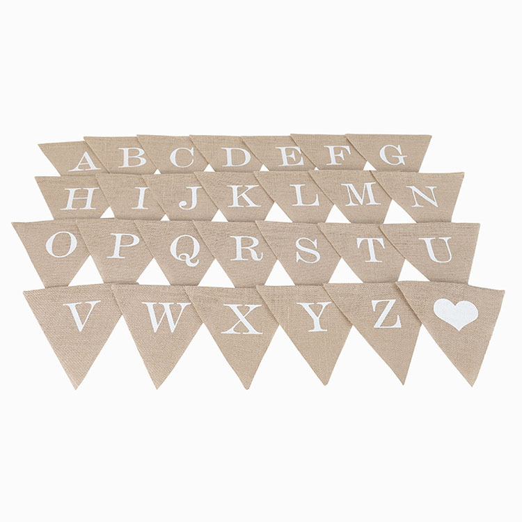 Triangle Flag DIY Burlap Pennant Flags Plain Burlap Banner for Holiday Birthday Wedding Graduation and Party