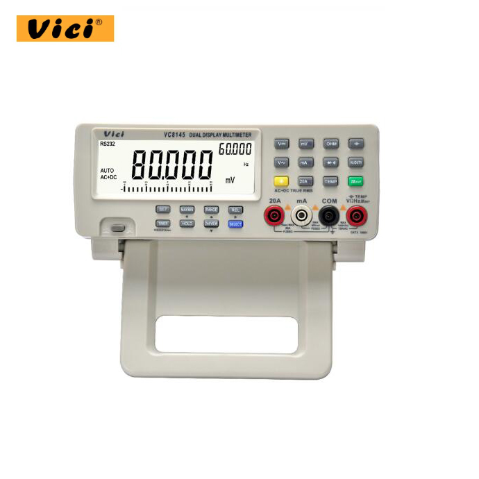Цифровой мультиметр Vici VC8145, с автоматическим выбором диапазона, двойным дисплеем, 80000 отсчетов, True RMS, измеритель напряжения постоянного и переменного тока, тестер температуры