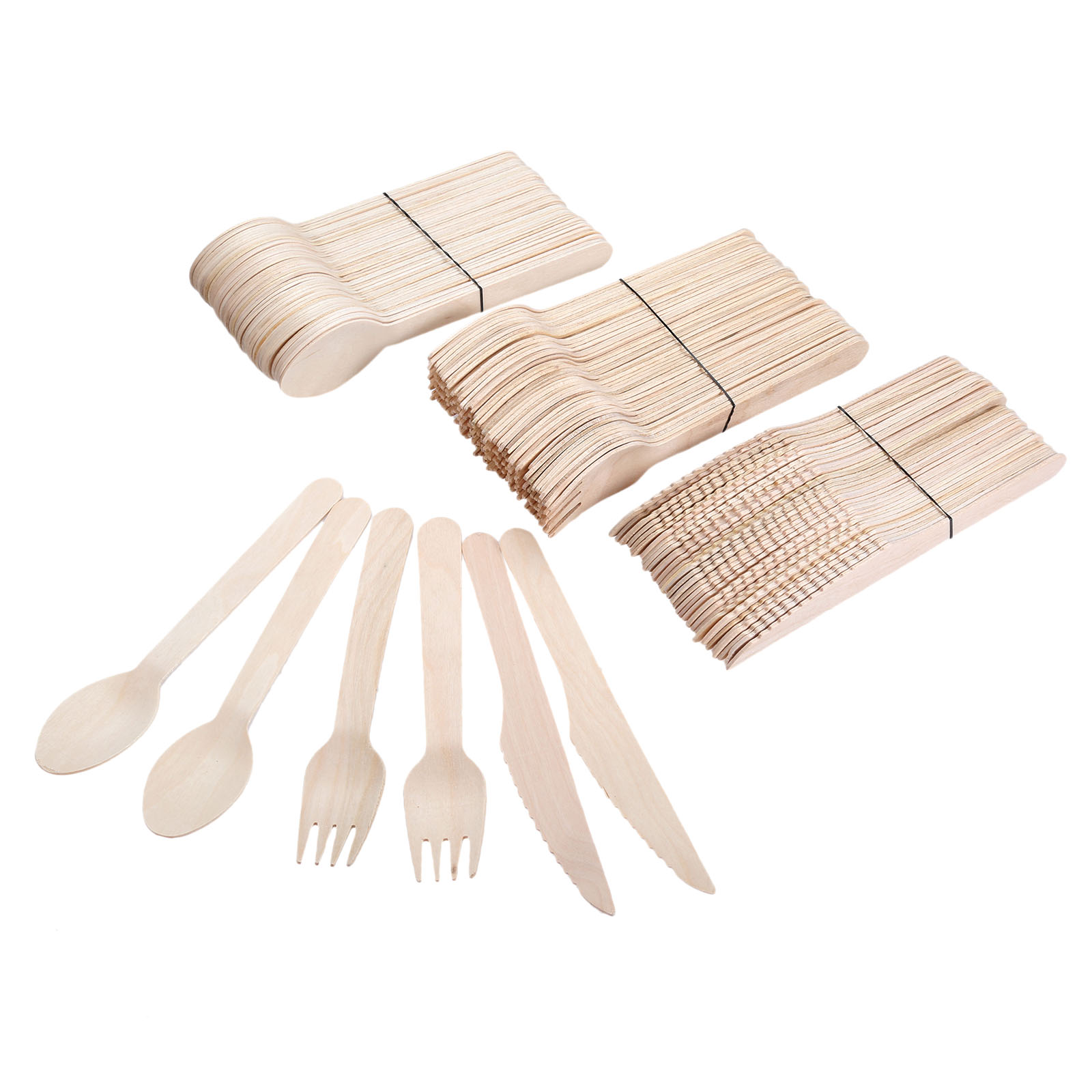 Disposable Wooden Cutlery Forks/Spoons/Cutters Knives Party Supplies Kitchen Utensils Dessert Tableware 11cm/14cm 3.0