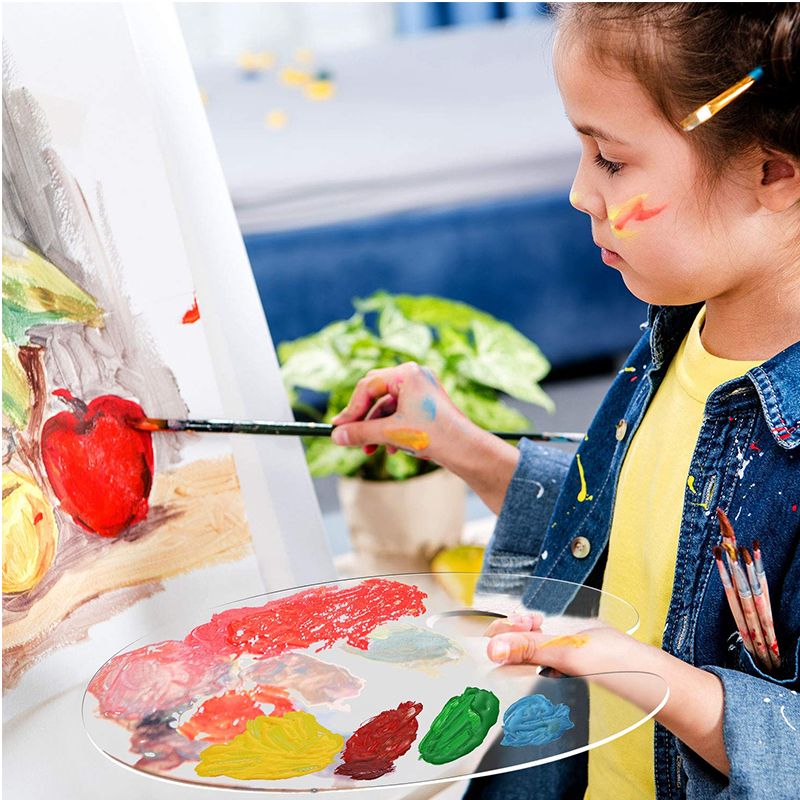 3 Packs Clear Paint Palette Acrylic Paint Tray Art Palette with Protective Film for DIY Art Craft Painting, 11.8 x 7.8 Inch