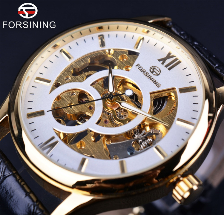 FORSINING GMT860 Скелет механические часы мужские часы Роскошные ультра тонкие деловые классические повседневные часы Relogio Masculino