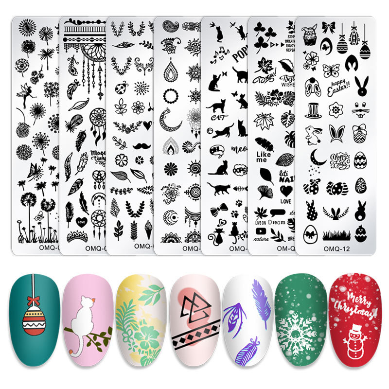 2021 DIY Design Gel Polish Mold Manicure Tool Nail Print Template Art Nail Stamping Plate