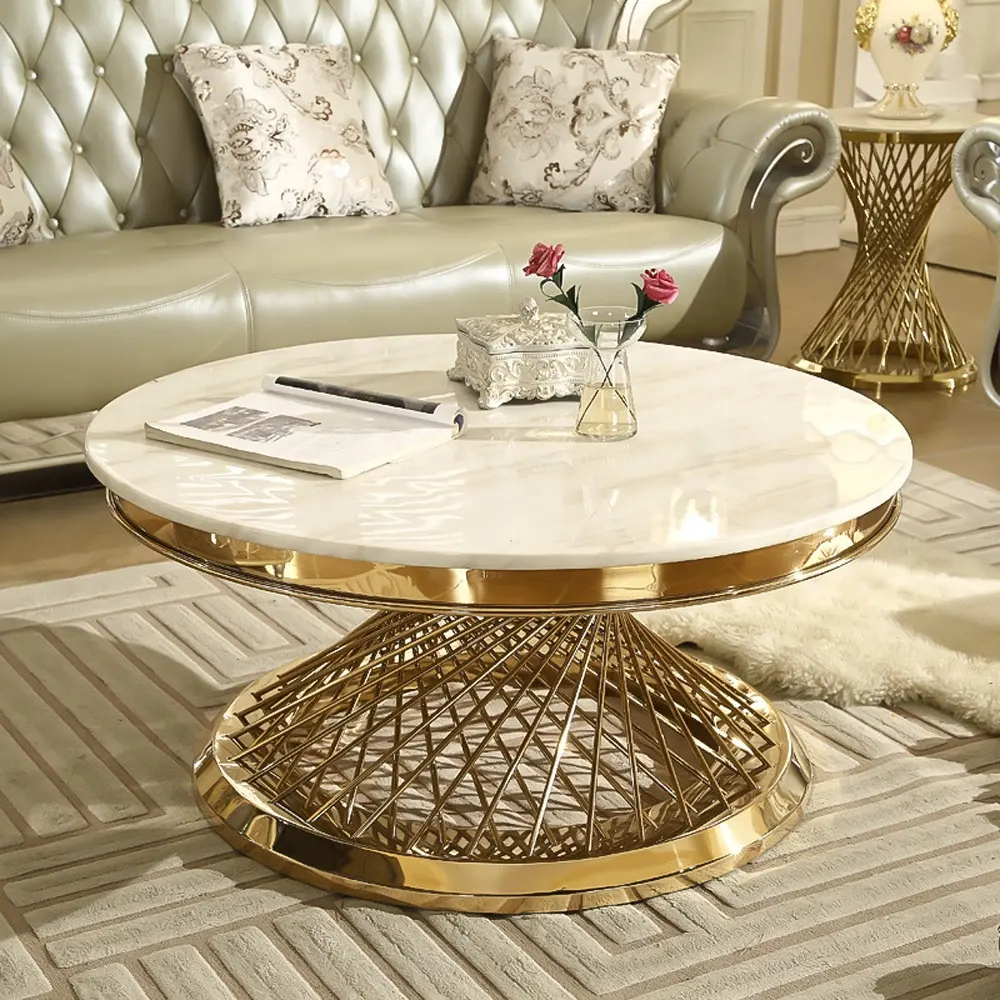 Home furniture round center table marble coffee tables modern luxury coffee table for living room