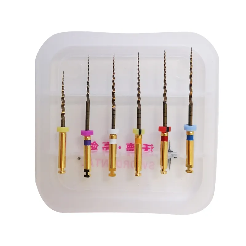 Excellent Flexibility Dental Instruments Dental Rotary Files For Engine Use Niti Gold Endodontic Rotary Taper Files