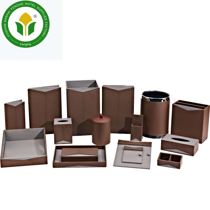 Customized hotel room red leather hotel supplies hotel amenities