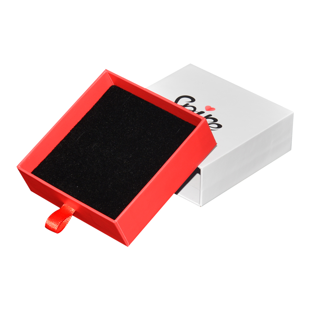 Custom Logo Cardboard Paper Drawer Box Folding Sliding Drawer Box Packaging With Ribbon And Insert