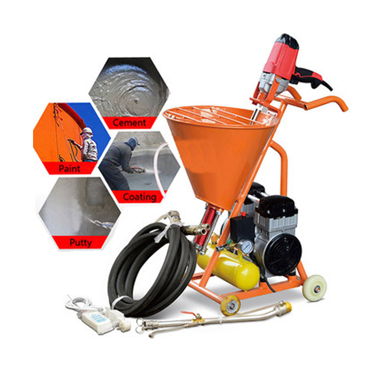 Small Electric Movable Putty Paint Cement Mortar Plastering Spray Machine