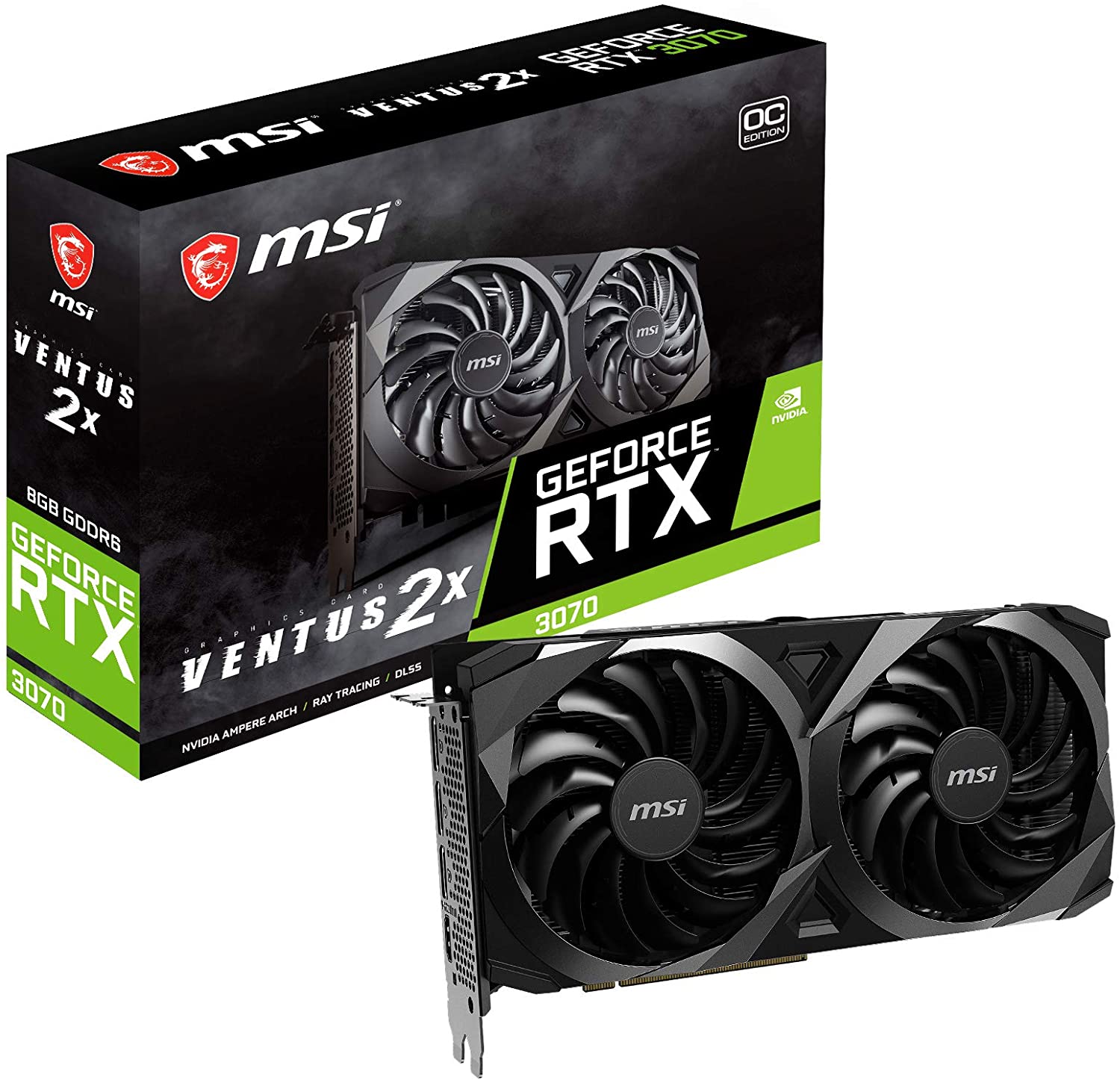 Лидер продаж, видеокарта NVIDIA MSI GeForce RTX 3070 8G OC LHR GDRR6 2 вентилятора, игровая видеокарта RTX 3060 3080 3090 TI GPU для ПК