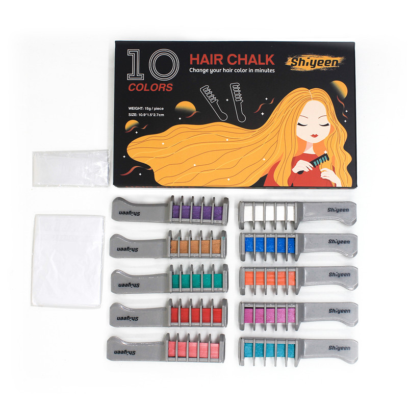 10 colorful disposable hair dyes  water-based non-toxic party activities  Carnival events  easy to operate suit