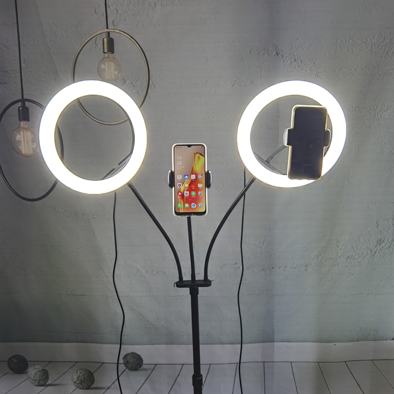 Кольцевой светодиодный светильник, 10 "RGB лампа со штативом и держателем для камеры, подходит для нанесения макияжа и съемки Селфи