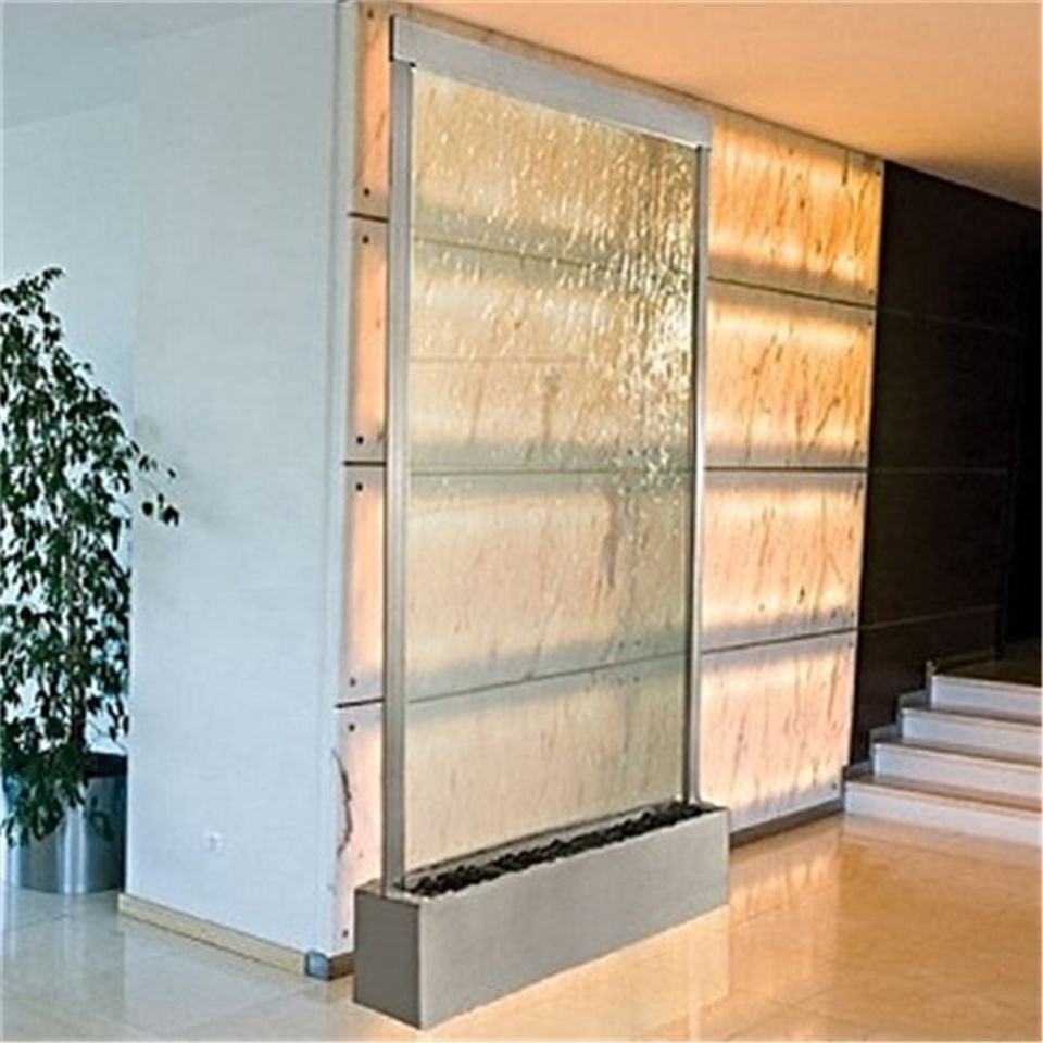 Interior self standing led water feature screen bubble fountain waterfall
