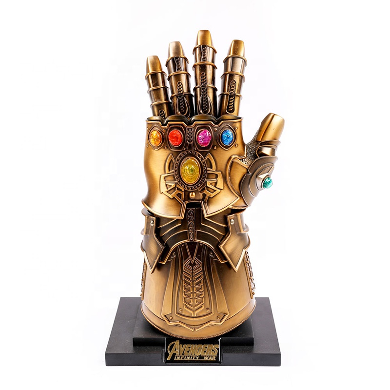 Полностью металлические перчатки Thanos Infinity Gauntlet со светодиодной подсветкой