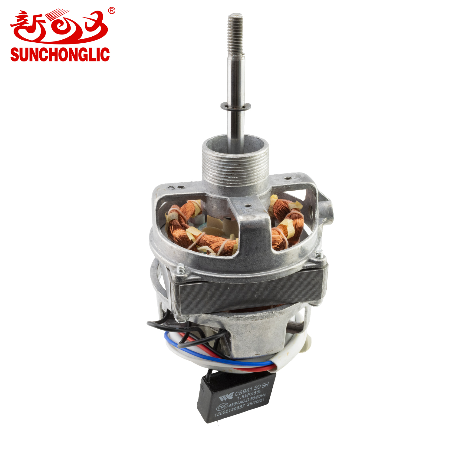 Sunchonglic fan spare parts 16 inches 55w aluminum wire table fan motor with capacitor
