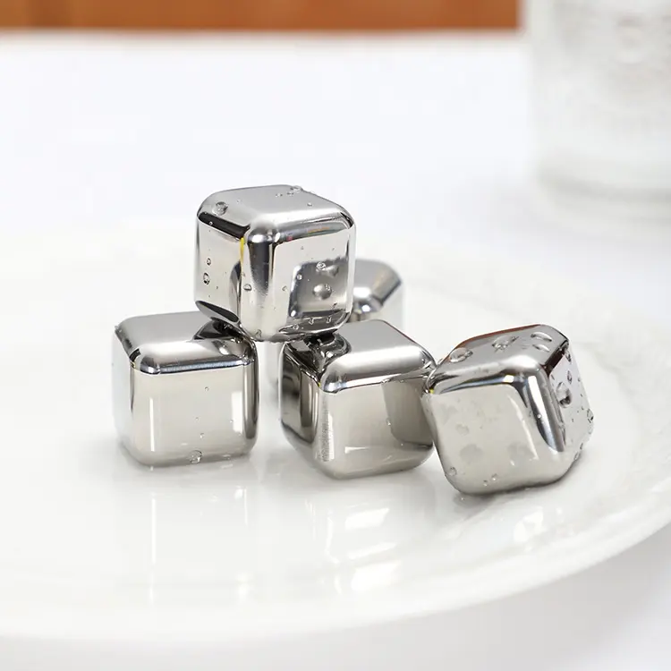 Wholesale high quality bar accessories square reusable ice cubes stainless steel ice cube