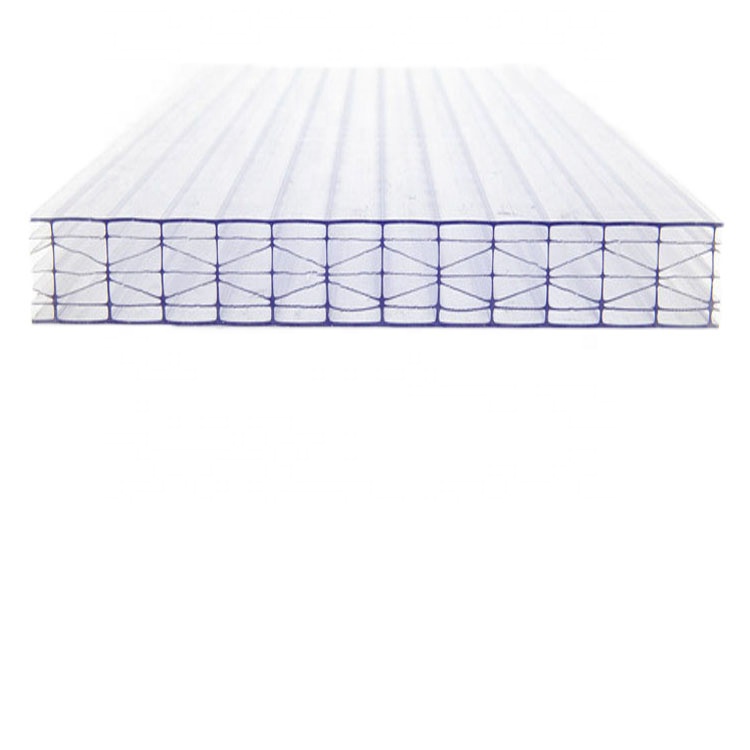 100% Bayer material high impact light weight UV coated greenhouse roof 6mm clear X-structure polycarbonate sheet for greenhouse