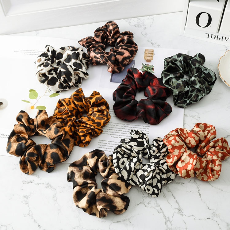 Быстрая доставка Leopard Scrunchie волосы Scrunchies для волос