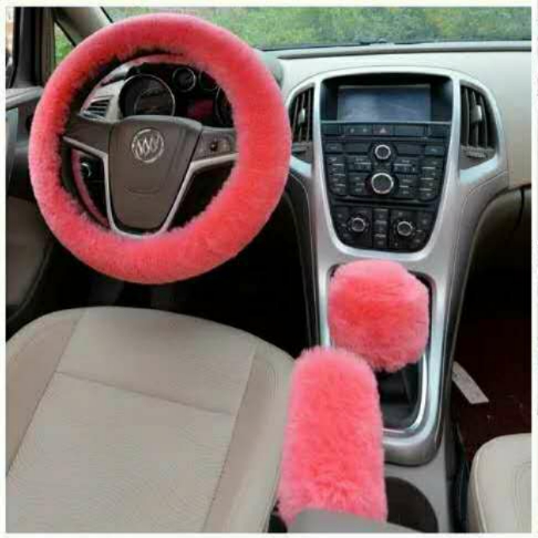 2020 high quality fur car steering wheel cover set for winter,autumn
