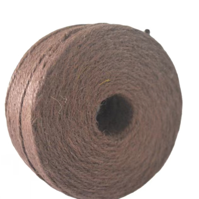 Low price reusable and washable standard quality eco friendly 100% braided jute yarn 8LBS/3PLY (coffee brown)