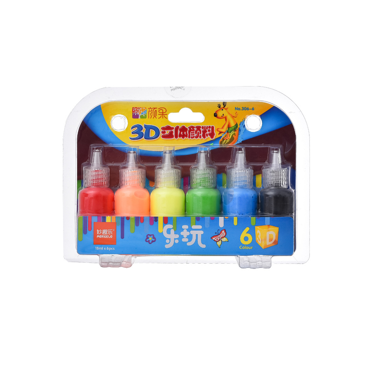 Mokeelo 306/set-6/12 цвета нетоксичные безопасные Дети DIY Стекло Живопись Искусство 3D краска искусство творческая твердая живопись пигмент