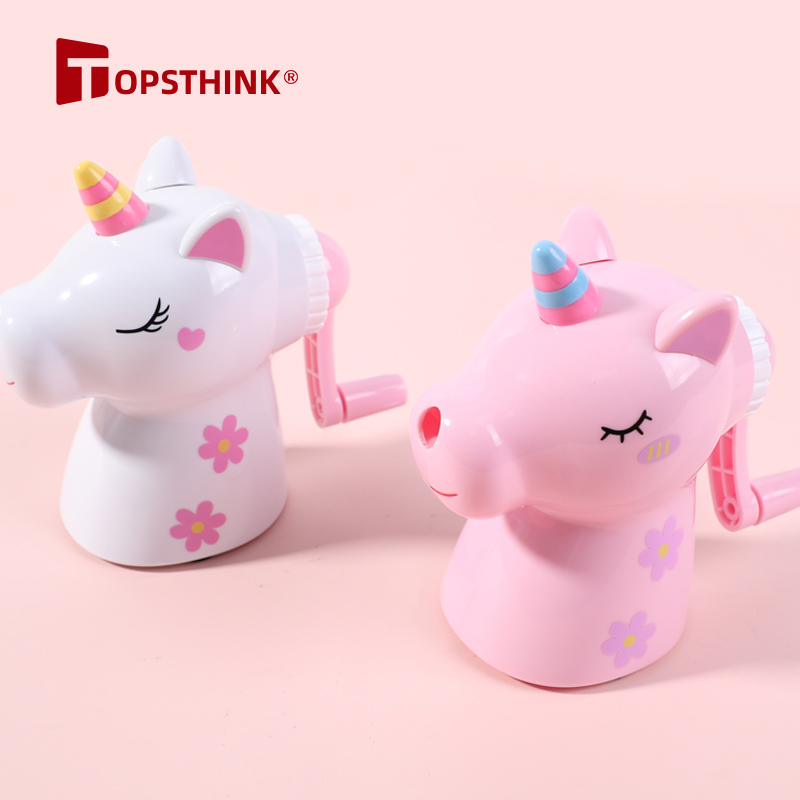 Topsthink Back to School Канцелярские мультфильм животных пластиковые Розовые босоножки Единорог точилка для карандашей