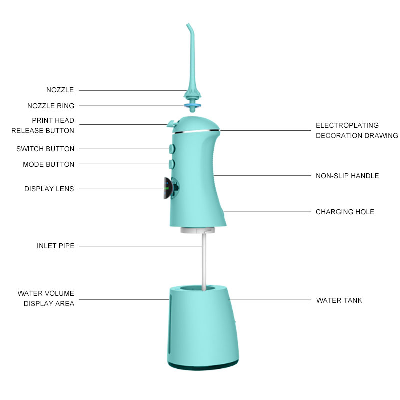 Portable Personal Care Electric Tooth Cleaner Rechargeable Dental Water Pick Cordless Jet Water Flosser
