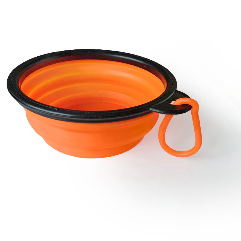 Ready to Ship Hot Sale Pet Slow Easy Clean Collapsible Dog Bowl Pet Bowl with Plastic Clip