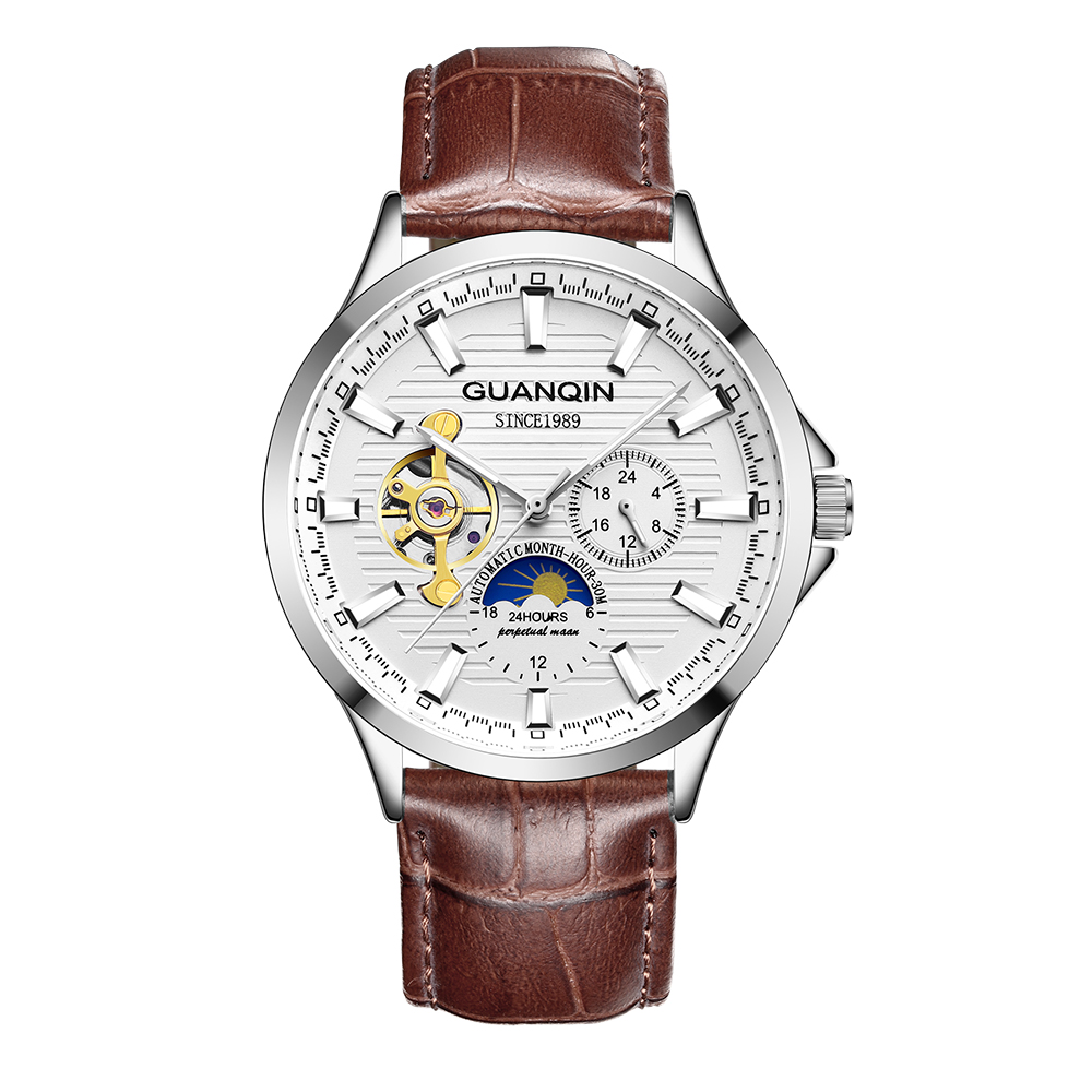 Relogio Masculino для мужчин S часы автоматические механические Tourbillon кожа Хронограф наручные
