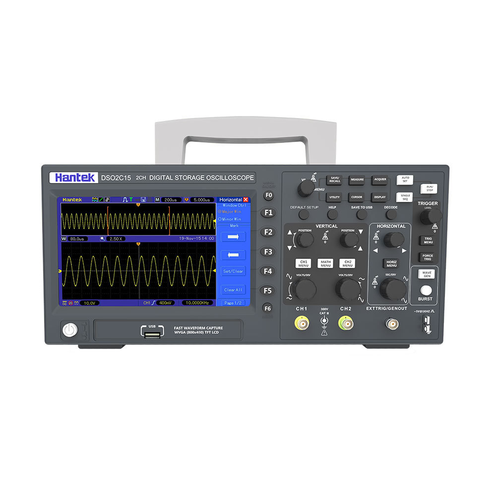 Hantek Digital Oscilloscope DSO2C10 2C15 2D10 2D15 2 Channels 100Mhz/150Mhz Storage USB Osciloscopio Portable Multimeter Tester