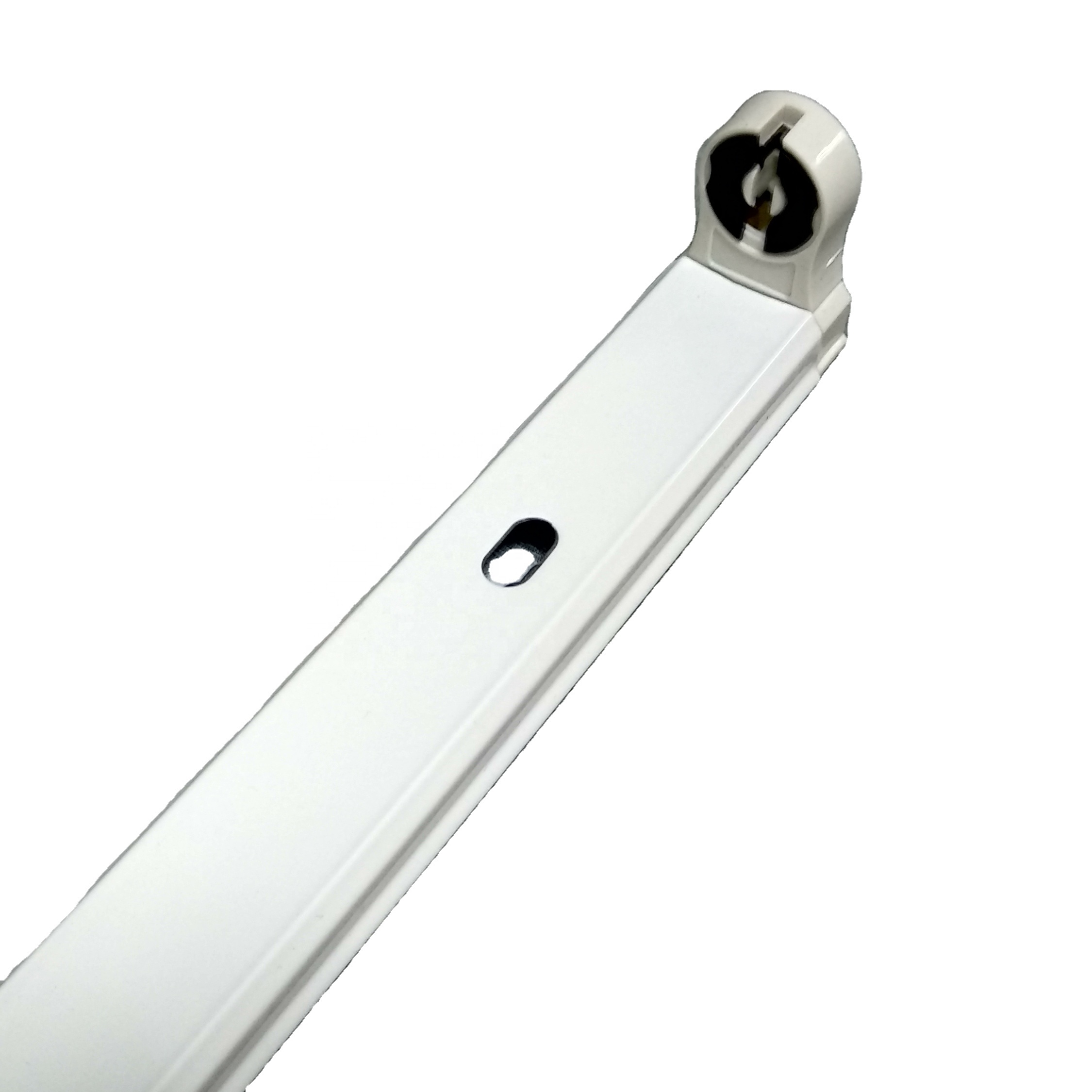 No Clips 4ft Linear Light Workshop IP20 Led Suspended Ceiling Light Steel Housing PP T8 Single Holder Indoor LED Batten