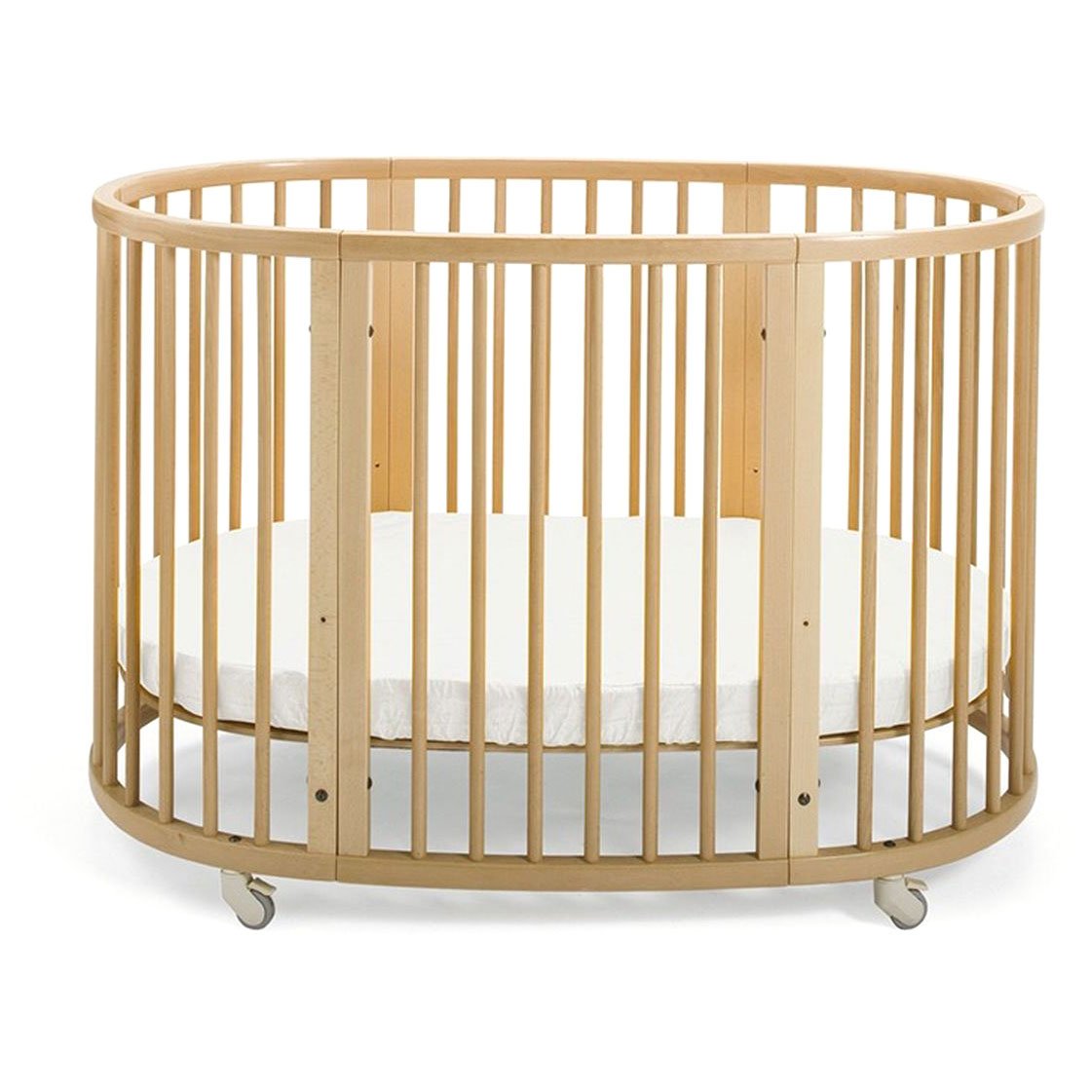 Luxury Round Oval Convertible Foldable Multi Function Baby Coat Multi Function Oval Bed Crib Cots Wooden