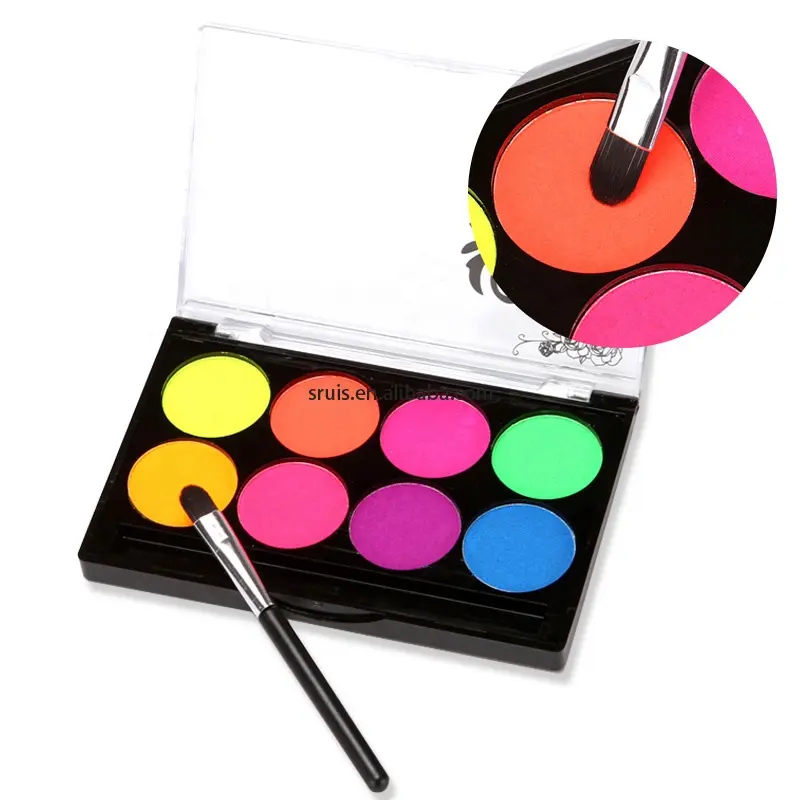 Manufacturer 8-color pigment fluorescent water-soluble body paint pigment makeup oil paint fluorescent pigment