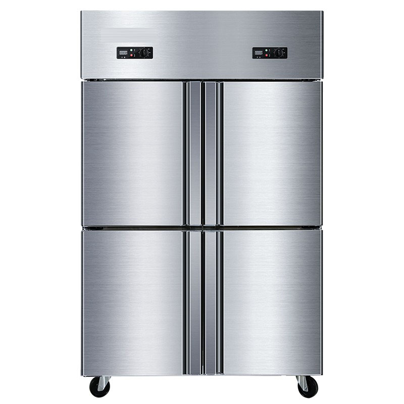 2022 Роскошные коммерческий 4 двери Вертикальный нержавеющая сталь refrigerationequipment двойной температуры холодильное оборудование