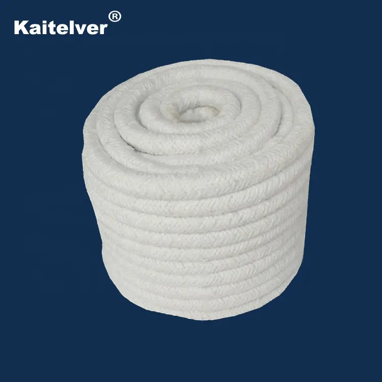 Aluminosilicate ceramic fiber wool rope/cord/braid for cement rotary kiln insulation sealing